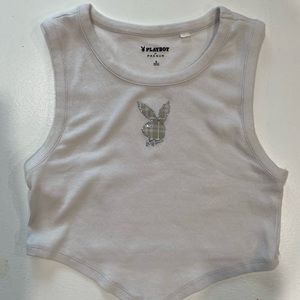 playboy x pacsun jeweled bunny cropped tank top!